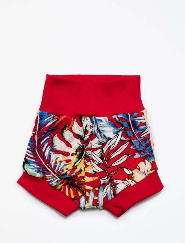 Cuffed shorts Red textured